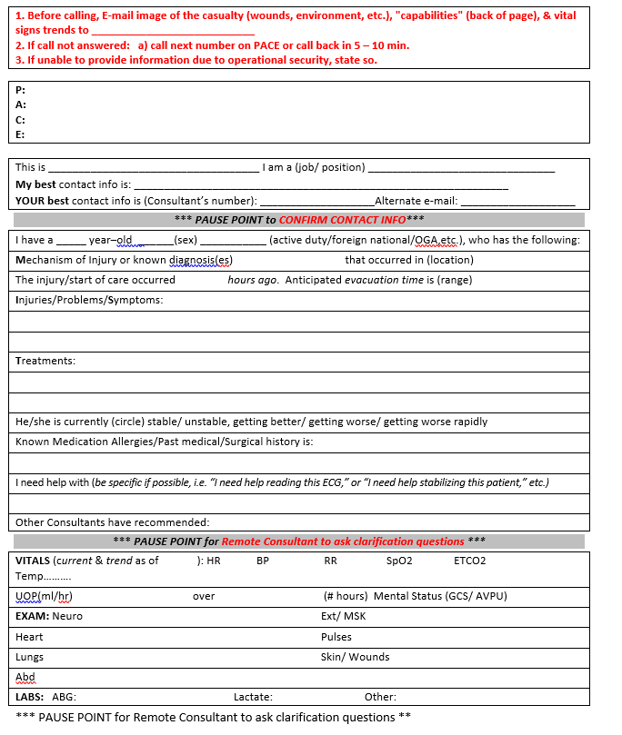 Prolonged Casualty Care Guidelines